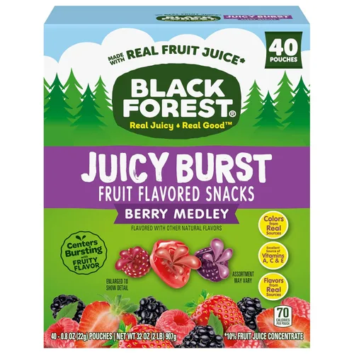 Vista 10 de Black Forest, Juicy Burst, bocadillos con sabor a frutas, sabores de frutas mixtas, una explosión jugosa de sabores naturales, hechos con jugo