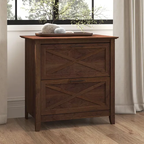 Vista 2 de Bush Furniture Key West – Archivador lateral con 2 cajones, color cereza
