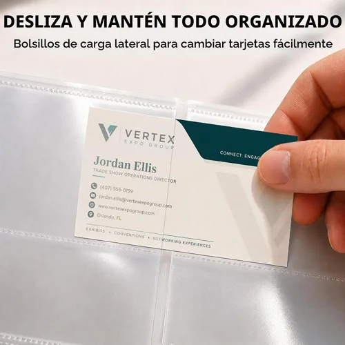 Vista 5 de Dunwell Fundas para tarjetas de visita, paquete de 10 para carpetas de 3
