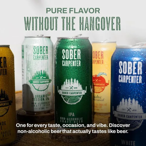 Vista 7 de SOBER CARPENTER - Cerveza sin alcohol de trigo blanco estilo belga, cerveza artesanal para todas las ocasiones, licores sin alcohol y alternativa al