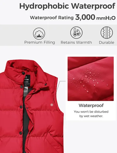 Vista 4 de Wantdo Chalecos acolchados para mujer, chaleco de invierno grueso, chaleco de burbujas cálido, abrigo de invierno