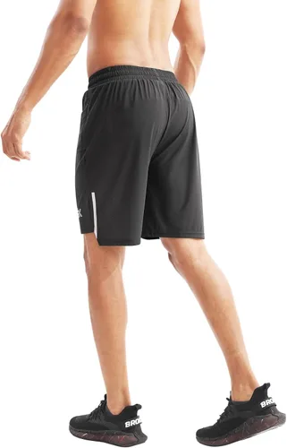 Vista 4 de BROKIG Pantalones cortos de correr ligeros para hombre de 7 pulgadas, pantalones cortos de entrenamiento de gimnasio de secado rápido para hombres