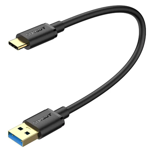 Vista 9 de SUNGUY Cable USB C para Android Auto de 4 pulgadas, 10 Gbps USB A a USB C 3.1 Gen 2, cable de transferencia de datos de carga rápida para iPhone 16