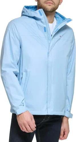 Vista 11 de Tommy Hilfiger Chaqueta impermeable con capucha, transpirable, ligera, para hombre