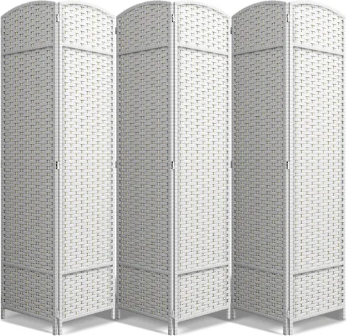 Vista 23 de Sorbus Divisor de habitación de 4 paneles de 6 pies de alto, pantalla de privacidad, paneles dobles extra anchos con bisagras, diseño de malla