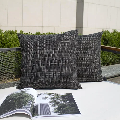 Vista 37 de Kevin Textile - Juego de 2 fundas de almohada decorativas para exteriores, impermeables, para jardín, patio, tienda de campaña, sofá, de 16 x 16
