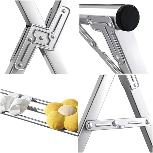 Vista 6 de Adjustable Stainless Steel Clothes Drying Rack, Foldable Portable Laundry Airer with Large Space, 47-94in Length(160cm/63in)