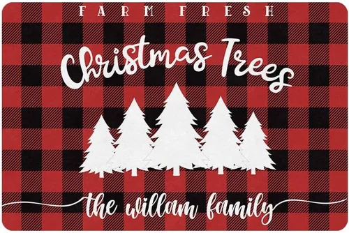 Vista 11 de Tapete de Navidad personalizado para exteriores, tapete de bienvenida personalizado con nombre, tapete de Navidad antideslizante personalizado