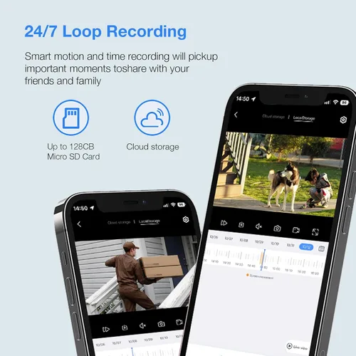 Vista 6 de Cámara de Seguridad TUYA de 6MP para Exteriores, Cámaras WiFi 2.4G/5G para Seguridad del Hogar con Grabación 24/7, Vista Panorámica-Inclinable 360°