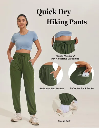 Vista 3 de Pinspark Pantalón de senderismo para mujer con bolsillos con cremallera