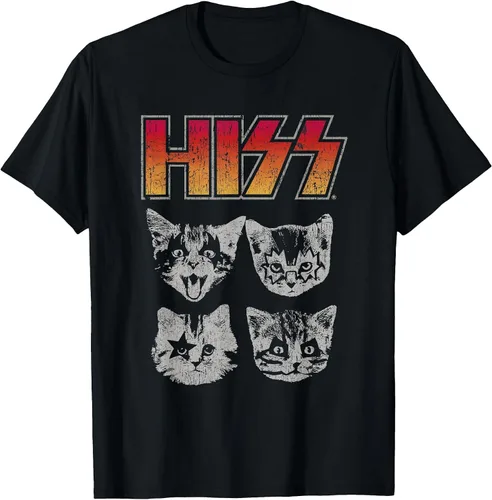 Vista 4 de HISS Cat Funny Cats Kittens Rock Music Cat Lover Hiss Camiseta