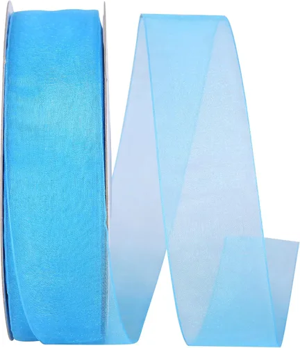 Vista 104 de Reliant Ribbon 25621-053-09C Cinta transparente de gasa, 1-1/2 pulgadas x 100 yardas, azul