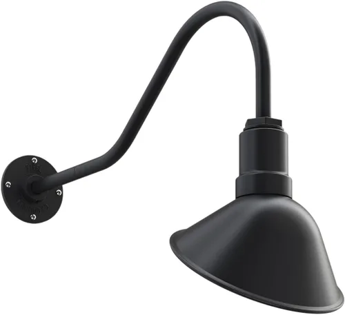 Vista 18 de Steel Lighting Co. Luz de Letrero de Tienda Venice para Pared de Acento de Restaurante al Aire Libre Cúpula de 9 pulgadas Brazo Recto de 6