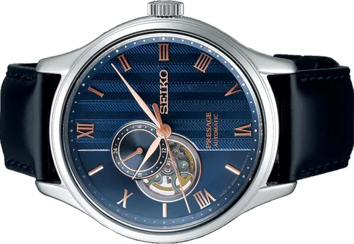 Vista 2 de Seiko SSA421J1 - Reloj de piel de zafiro automático para jardín japonés con forma de corazón abierto