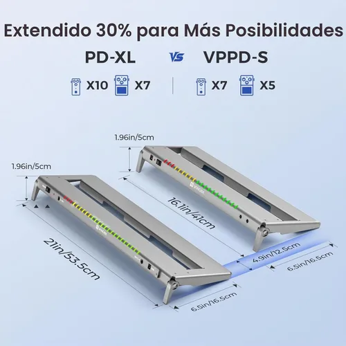 Vista 3 de Vangoa Pro Tablero de Pedales de Guitarra con Fuente de Alimentación Aislada de 12 V de Alta Corriente, PD-XL Plegable de Aluminio, Espacio