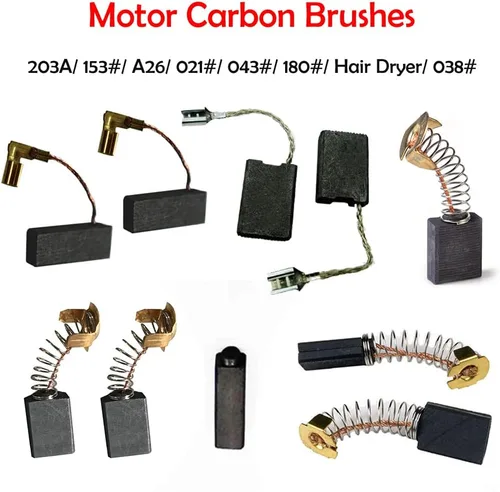 Vista 4 de Cepillos de carbón para motor (10 unidades, varios tamaños, para herramientas eléctricas)