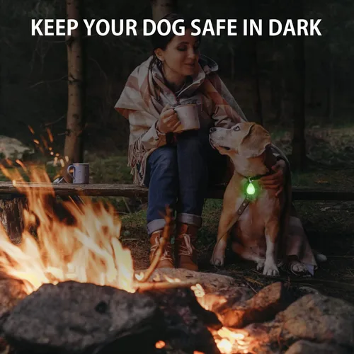 Vista 2 de Paquete de 2 luces recargables para perros, luz para collar de perro, impermeable, luces de seguridad LED para perros con 3 modos, múltiples