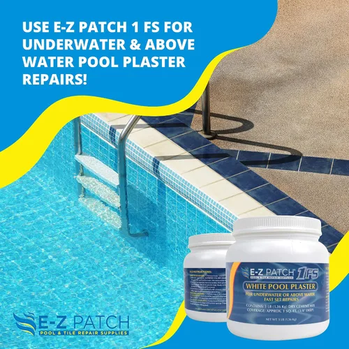 Vista 4 de E-Z Patch 1 Kit de reparación de yeso blanco para piscina, 3 libras (cobertura: 1.5 pies cuadrados)