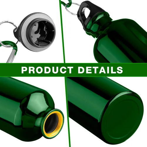 Vista 3 de 16 botellas de agua de aluminio de 17 onzas, botella de agua de aluminio para bicicleta, botellas de agua para mochileros, botellas reutilizables