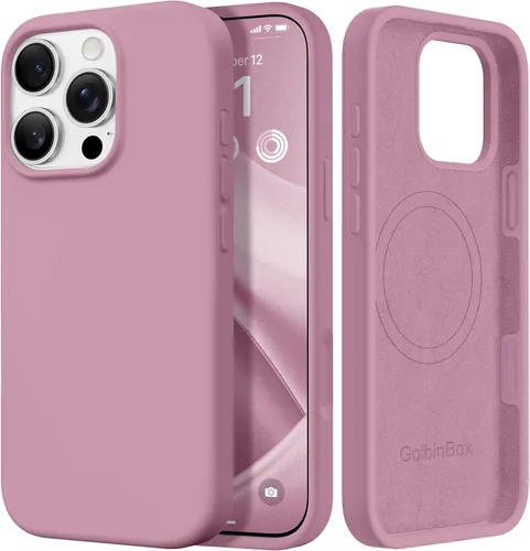 Vista 30 de GolbinBox Funda magnética para iPhone 17, compatible con MagSafe, cubierta de silicona integrada para control de cámara, funda de silicona líquida a