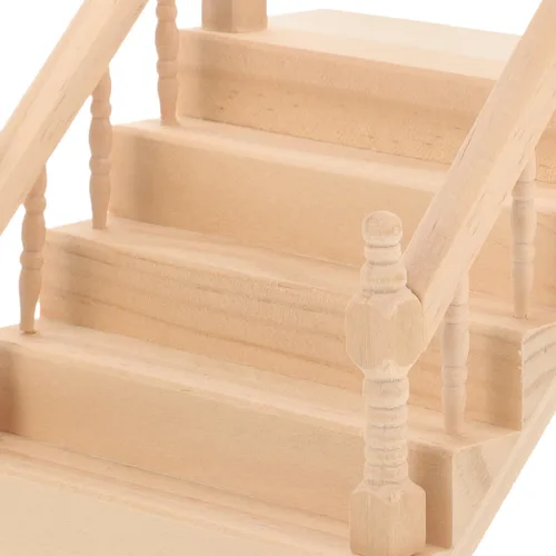 Vista 6 de Angoily Miniatura Casa de Muñecas Escalera Escritorio Ornamento Simplemente Escalera Pasamanos Exterior Barandillas