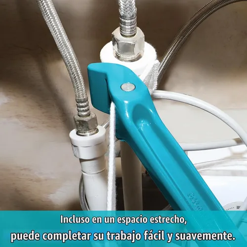 Vista 7 de Llave de correa DURATECH, mango de 12" (30.48 cm), llave de tubo con correa de nylon ajustable, llave de correa para filtro de aceite, azul Llave