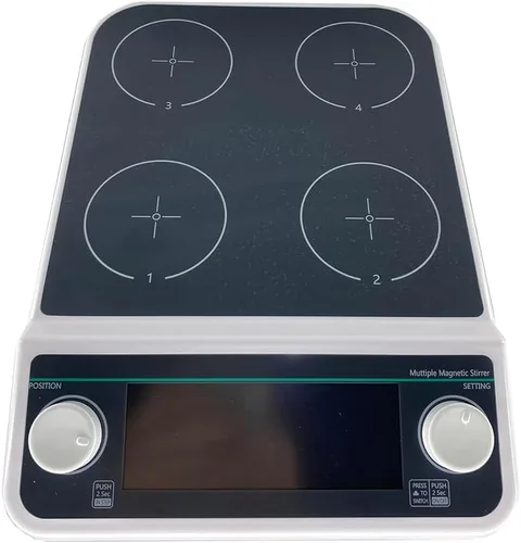 Vista 6 de Magnetic Stirrer 2L, Multi Position with 4 Stirring Points, Speed 50-1500 RPM, Timer, LED Display for Laboratory and Chemical Research
