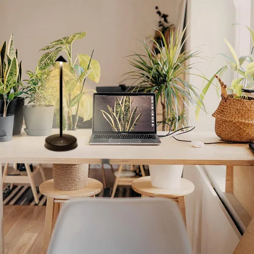 Vista 4 de Lámpara de mesa inalámbrica recargable, lámpara de mesa con pilas de 3000 mAh, LED portátil táctil de 2 niveles de brillo, lámpara de barra paquete
