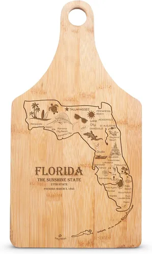 Vista 6 de Tabla de cortar con forma de estado de bambú de alta calidad, diseño de mapa de EE. UU., decoración de cocina, herramienta de preparación