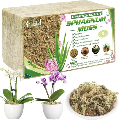 Vista 8 de Halatool - Musgo de esfagnum para plantas, 14 cuartos de galón de largo, secado de fibra de musgo de orquídea