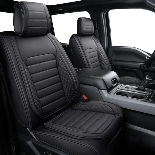 Vista 11 de YIERTAI Fundas de asiento F150 compatibles con Ford F150 2009-2025 2026 2017-2026 F250 F350 F450 Crew Cab Supercab XLT Super Duty Lariat Supercrew