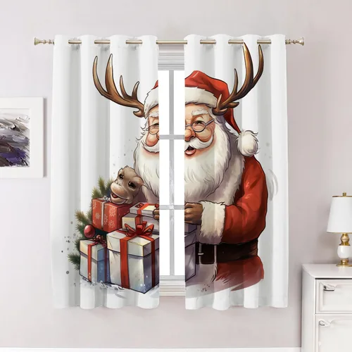 Vista 78 de Cortinas opacas de poliéster multicapa marrón con diseño de bosque natural, 2 unidades, 26 x 24 pulgadas