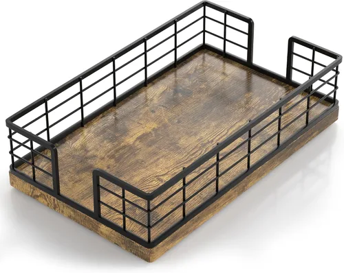 Vista 38 de Servilletero para mesa, dispensador de servilletas de hierro de acacia para cocina, mesa de comedor, granja, cóctel, picnic, soportes de madera
