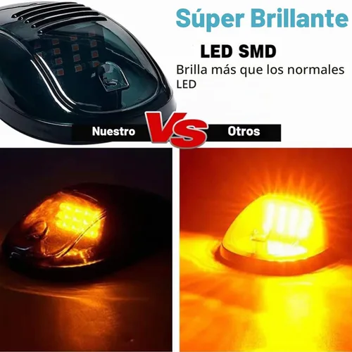 Vista 3 de 5 luces marcadoras de cabina, compatibles con Dodge Ram 1500 2500 3500 4500 5500 2003-2018 con lente ahumada, carcasa LED ámbar, luces de techo