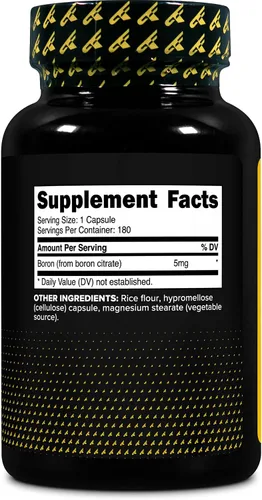 Vista 4 de PrimaForce Cápsulas de boro 5 mg, 180 cápsulas vegetarianas