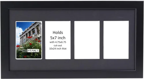 Vista 11 de Creative Picture Frames Marco de Fotos Negro con 2 Aberturas de Vidrio que Contiene Fotografías de 5 por 7 Pulgadas con Paspartú Negro de 10X12