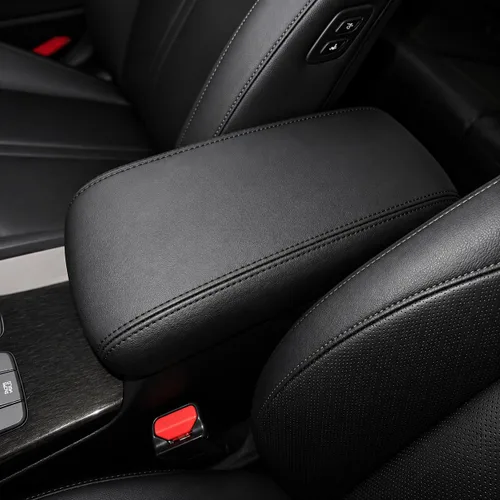 Vista 108 de Great-luck Funda de cuero para consola central, almohadilla para reposabrazos, accesorios de cubierta de caja (costuras rojas) para BMW X1 2023 2024