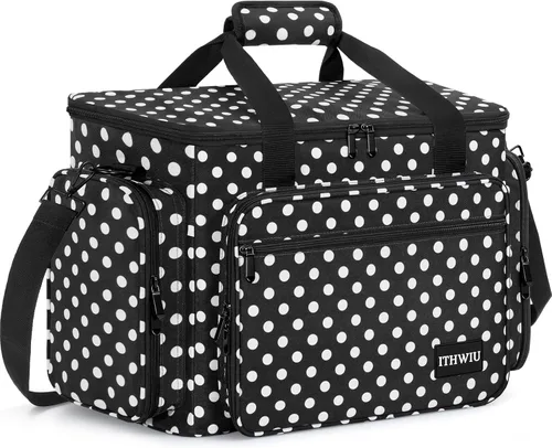 Vista 18 de Estuche de transporte para máquina de coser con múltiples bolsillos de almacenamiento para accesorios, bolsa universal de almacenamiento compatible