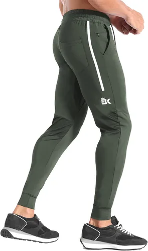 Vista 31 de BROKIG Pantalones deportivos ligeros para hombre, elásticos, de secado rápido, con bolsillos con cremallera