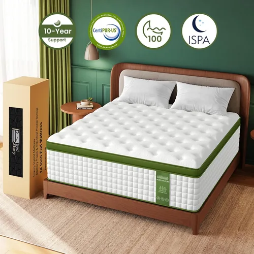 Vista 6 de BedStory Colchón firme de 13 pulgadas, colchón híbrido de la colección Hotel – Soporte lumbar y hombro específico para aliviar el dolor de espalda