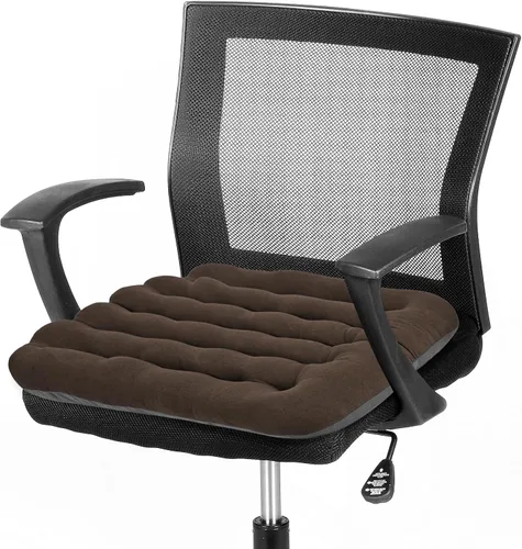 Vista 13 de BUYUE Good Support - Cojín acolchado para silla de oficina, terciopelo suave, cómodo, antideslizante, para escritorio de computadora, silla