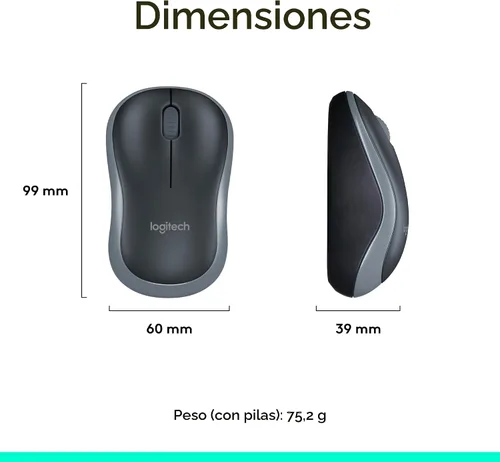 Vista 10 de Logitech MK270 - Combo de teclado y mouse inalámbrico para Windows, 2.4 GHz, 8 teclas multimedia, PC, portátil, teclado inalámbrico y mouse compacto