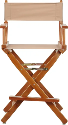 Vista 7 de Casual Home - Silla de director de 24 pulgadas, marco de roble miel, con lona bronceada, altura de mostrador