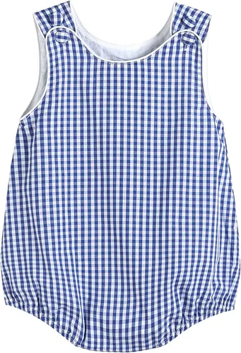 Vista 11 de Lil Cactus - Pelele de una pieza con diseño de burbujas, estilo seersucker o cuadros de gingham, para bebés y niños pequeños café Gingham