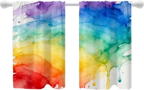 Vista 79 de Shrahala Cortinas de nivel de chakras con mandala beige para ventanas de cocina, paneles de cortina de ventana de mandala multicapa de poliéster