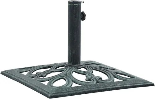 Vista 15 de Cast Iron Umbrella Base with Floral Design, Heavy Duty Black Umbrella Base for Patio and Balcony Stability