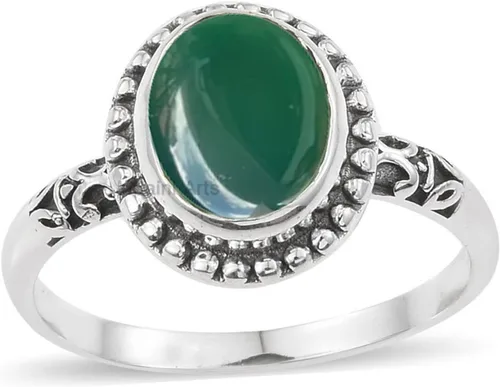 Vista 24 de Anillo de plata de ley 925 para mujer, anillo único de gema ovalada hecho a mano