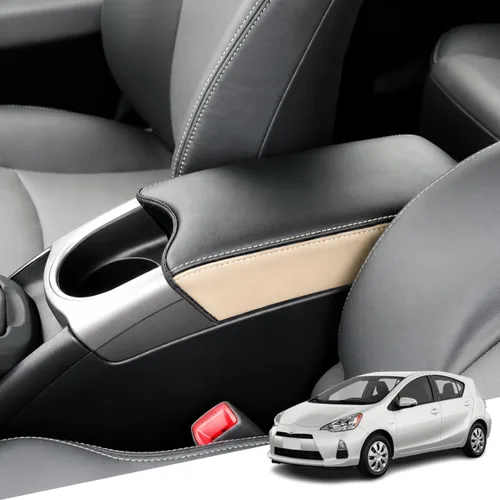 Vista 92 de Great-luck Funda de cuero para consola central, almohadilla para reposabrazos, accesorios de cubierta de caja (costuras rojas) para BMW X1 2023 2024