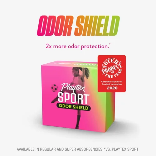Vista 9 de Playtex Tampones deportivos con escudo de olor, súper absorción, sin perfume, 16