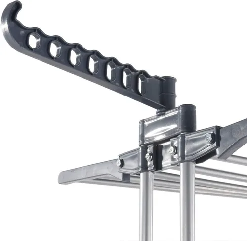 Vista 5 de SHG - Organizador de lavandería de aluminio de 3 niveles, estante de secado plegable, soporte para secadora de ropa